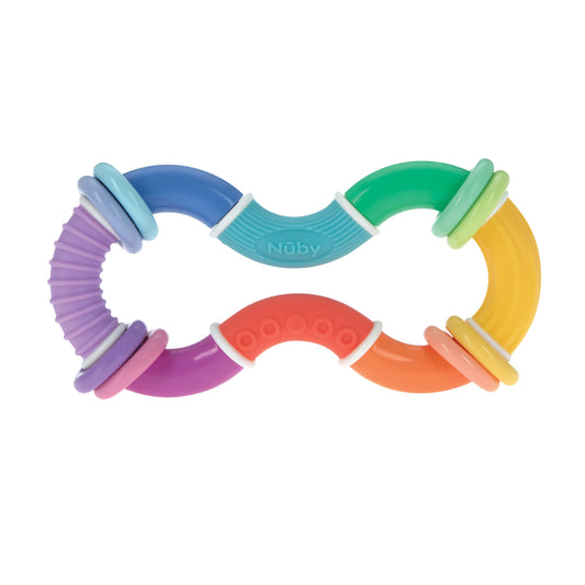 Twist-A-Ring Rattle Teether Toy for Babies, Multicolor
