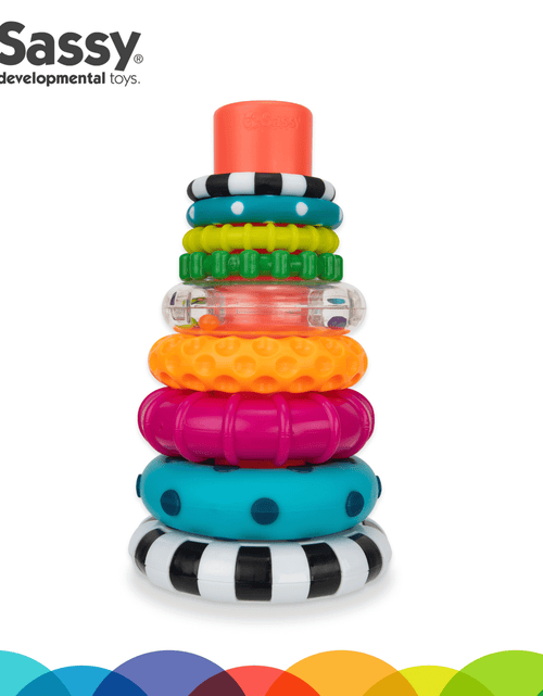 Load image into Gallery viewer, Stacks of Circles Stacking Ring STEM Learning Toy, 9 Piece Set, Ages 6 Months and Up
