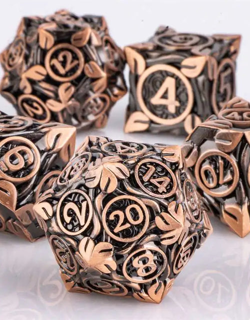 Load image into Gallery viewer, DND Metal Dice Handmade Dnd Dice Dungeons and Dragons Dnd Dice Set, Polyhedral Dice, RPG Dice Dnd Gifts
