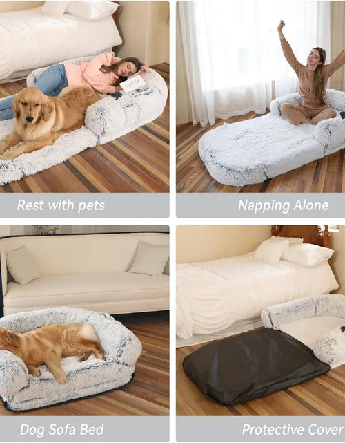 Load image into Gallery viewer, Human Dog Bed, 74&quot;X43&quot;X9&quot; Dog Beds for Large Dogs, Foldable Plush Washable Dog Beds
