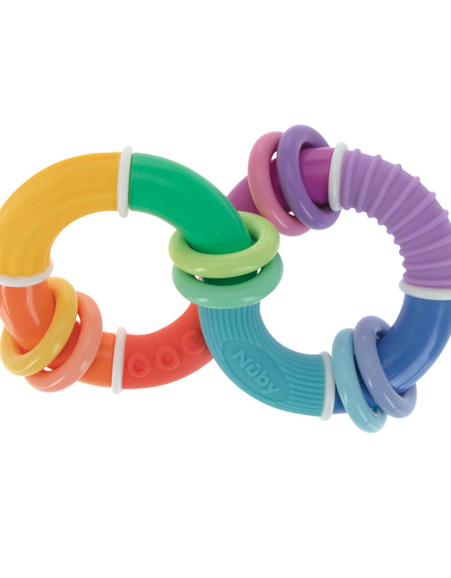 Load image into Gallery viewer, Twist-A-Ring Rattle Teether Toy for Babies, Multicolor
