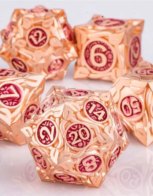 Load image into Gallery viewer, DND Metal Dice Handmade Dnd Dice Dungeons and Dragons Dnd Dice Set, Polyhedral Dice, RPG Dice Dnd Gifts
