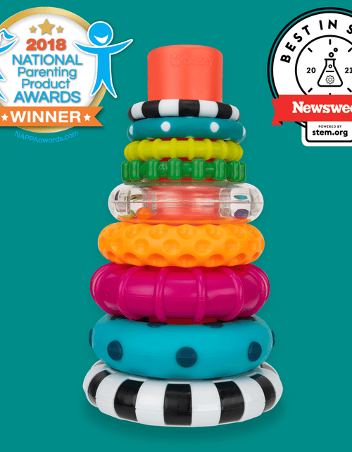 Load image into Gallery viewer, Stacks of Circles Stacking Ring STEM Learning Toy, 9 Piece Set, Ages 6 Months and Up
