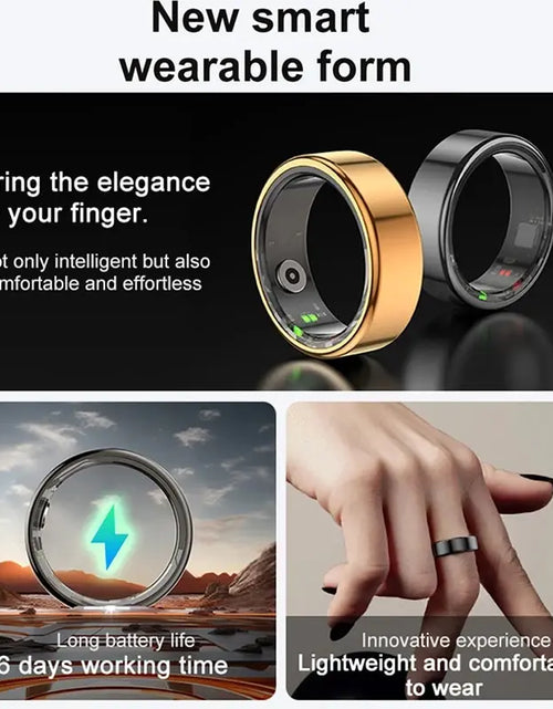 Load image into Gallery viewer, 5ATM Waterproof Smart Ring for Men Women Health Monitoring 100+ Sport Modes Fitness Tracking Waterproof Sport Ring Smart 2024New
