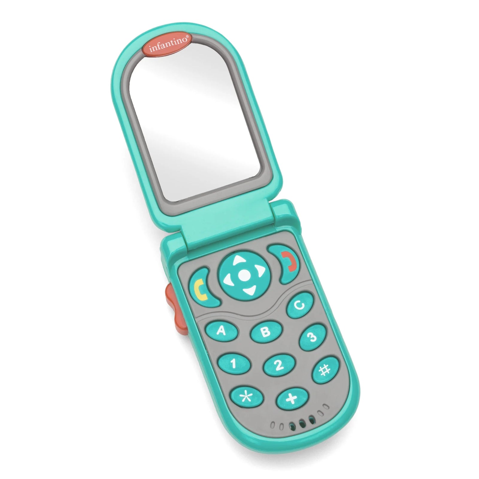 Flip & Peek Fun Learning Phone, Baby Early Development Toy, 3-12 Months, Teal