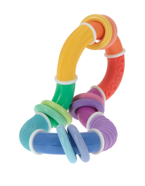 Load image into Gallery viewer, Twist-A-Ring Rattle Teether Toy for Babies, Multicolor
