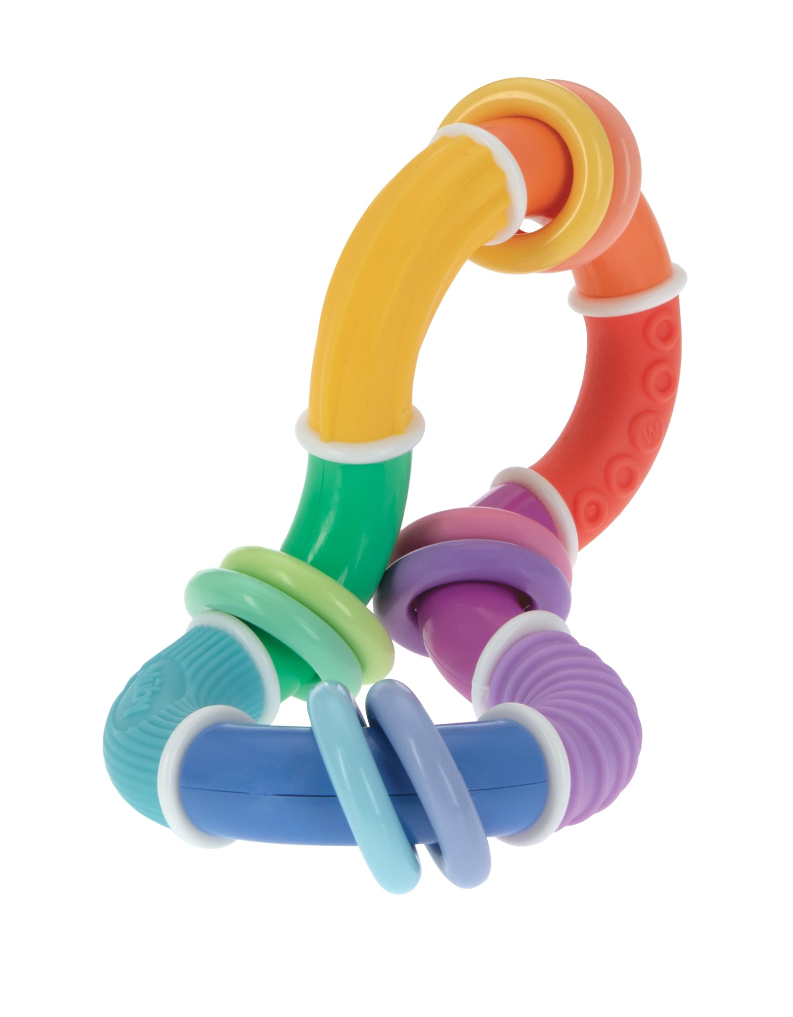 Twist-A-Ring Rattle Teether Toy for Babies, Multicolor