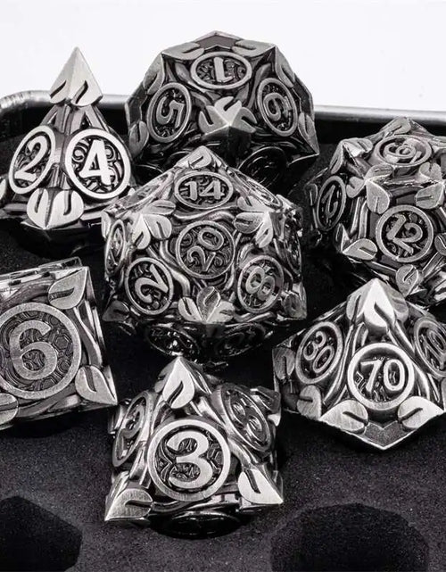 Load image into Gallery viewer, DND Metal Dice Handmade Dnd Dice Dungeons and Dragons Dnd Dice Set, Polyhedral Dice, RPG Dice Dnd Gifts
