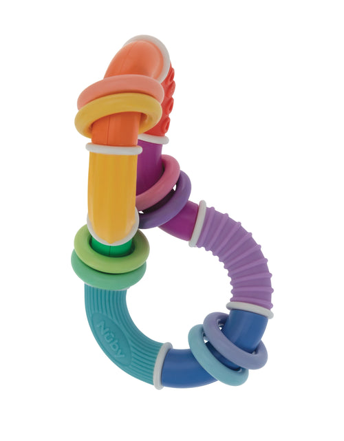 Load image into Gallery viewer, Twist-A-Ring Rattle Teether Toy for Babies, Multicolor
