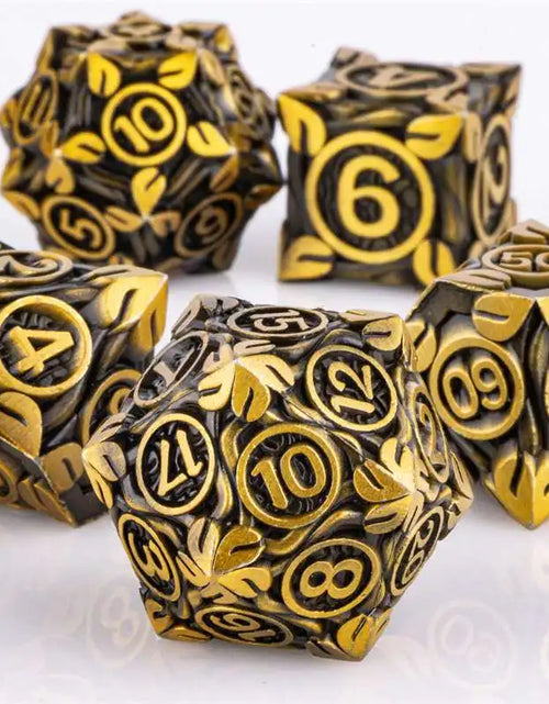 Load image into Gallery viewer, DND Metal Dice Handmade Dnd Dice Dungeons and Dragons Dnd Dice Set, Polyhedral Dice, RPG Dice Dnd Gifts
