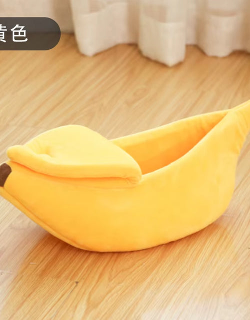 Load image into Gallery viewer, Pet Banana Shaped Warm Cat Nest Dog Nest Semi Closed Pet Nest Hamster Nest Pet Bed Sleeping Mat
