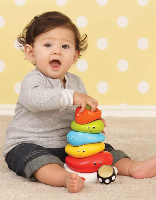 Load image into Gallery viewer, Funny Faces Ring Stacking Toy with Rocking Base, 6-12 Months, Multicolor, 7-Piece
