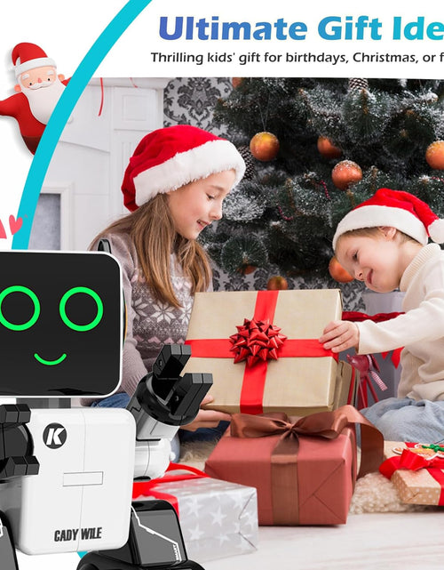 Load image into Gallery viewer, Rechargeable RC Robot Toy for Kids - Interactive Intelligent LED Light, Speaks, Dances, Built-In Coin Bank (White)
