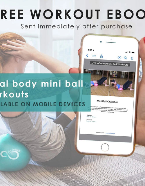 Load image into Gallery viewer, 9” Pilates Ball Workout Equipment with Mesh Bag &amp; Hand Pump, Mint
