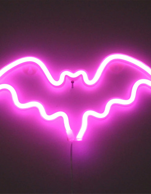 Load image into Gallery viewer, Neon Bat Shaped Wall Hanging Lamp Halloween Bedroom Home Party Bar Decoration Halloween Decorations
