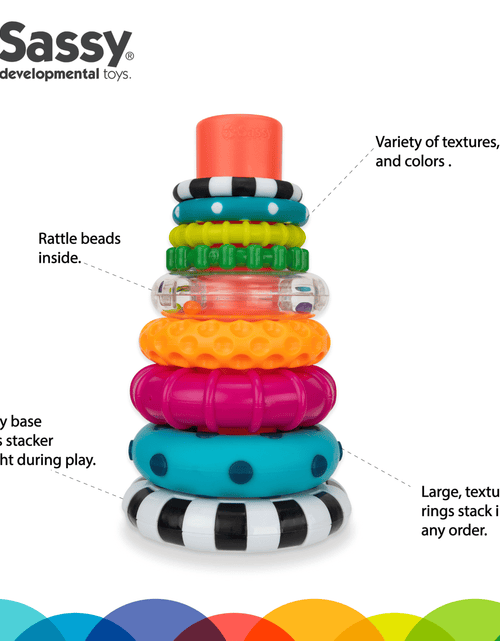 Load image into Gallery viewer, Stacks of Circles Stacking Ring STEM Learning Toy, 9 Piece Set, Ages 6 Months and Up
