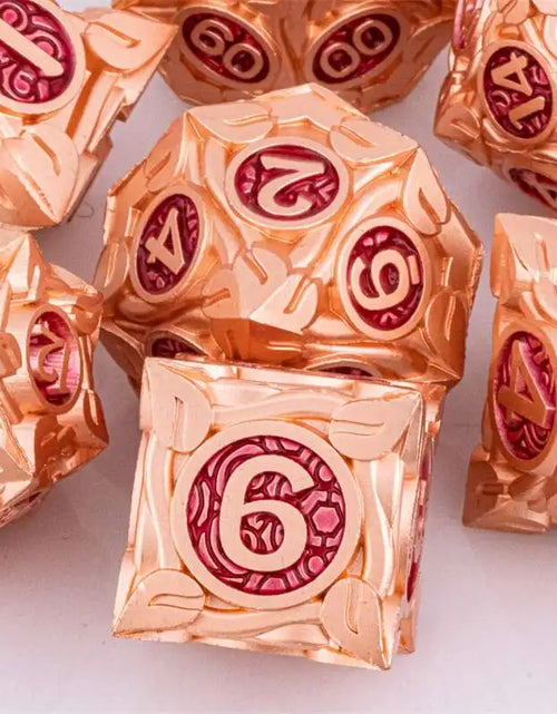 Load image into Gallery viewer, DND Metal Dice Handmade Dnd Dice Dungeons and Dragons Dnd Dice Set, Polyhedral Dice, RPG Dice Dnd Gifts
