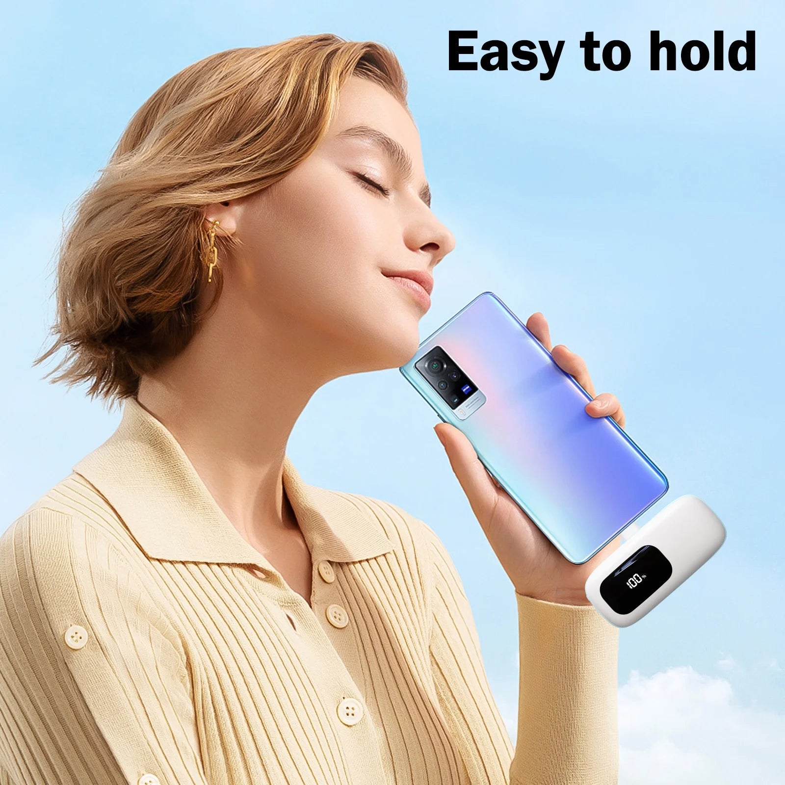 Portable Charger Power Bank Type-C, 5000Mah Battery Pack Charing Bank for Android Samsung,Pixel,Iphone15 Series,Blue