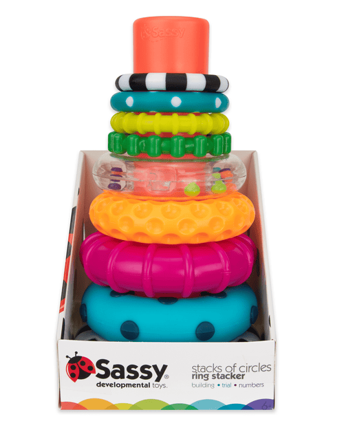 Load image into Gallery viewer, Stacks of Circles Stacking Ring STEM Learning Toy, 9 Piece Set, Ages 6 Months and Up
