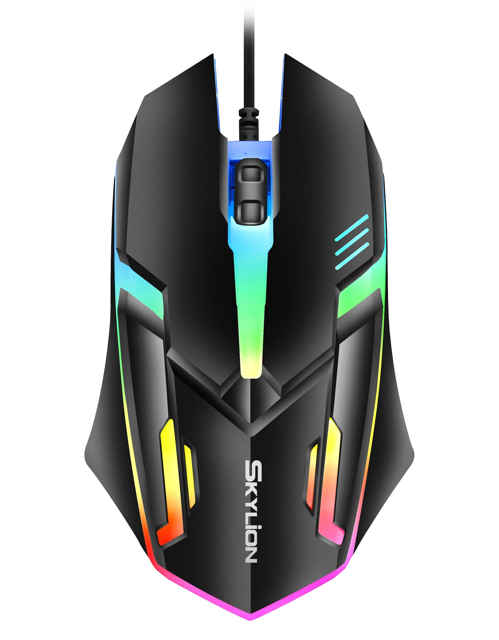 F1 Wired 3 Keys Mouse Colorful Lighting Gaming and Office for Microsoft Windows and Apple IOS System