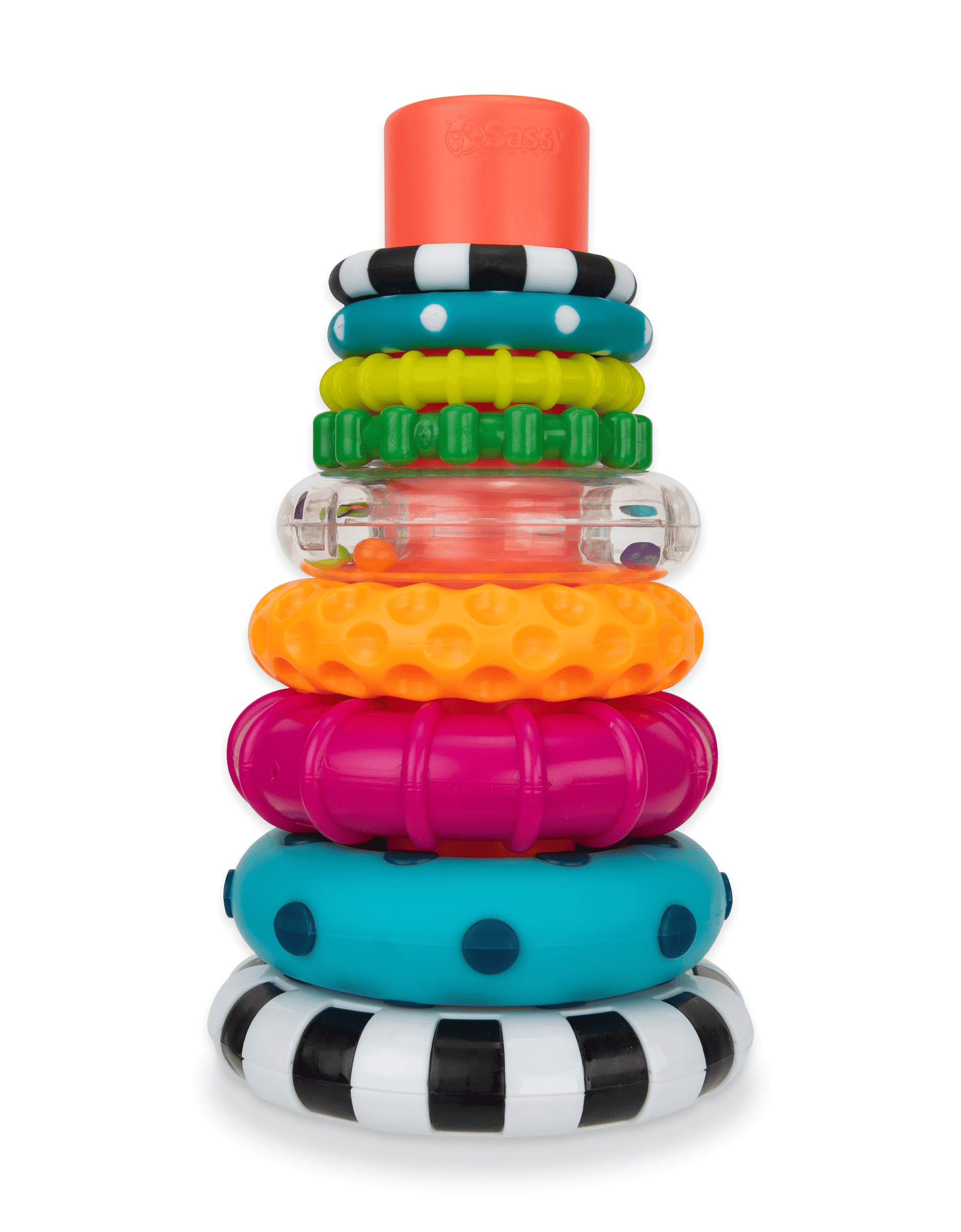 Stacks of Circles Stacking Ring STEM Learning Toy, 9 Piece Set, Ages 6 Months and Up