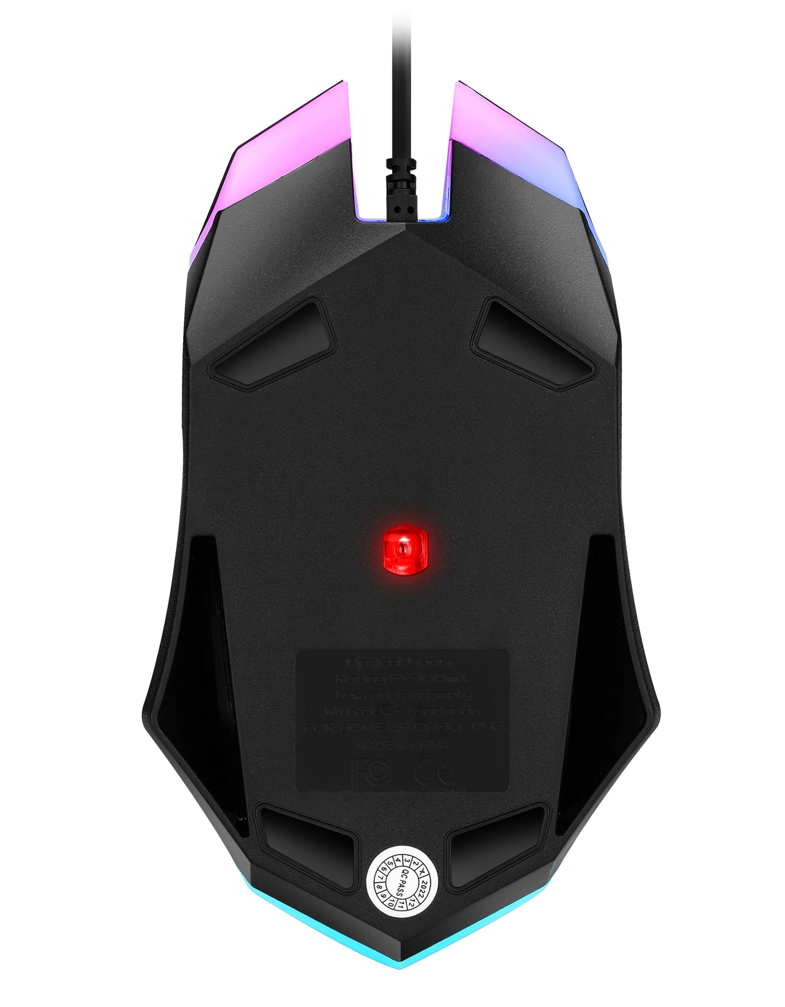 F1 Wired 3 Keys Mouse Colorful Lighting Gaming and Office for Microsoft Windows and Apple IOS System