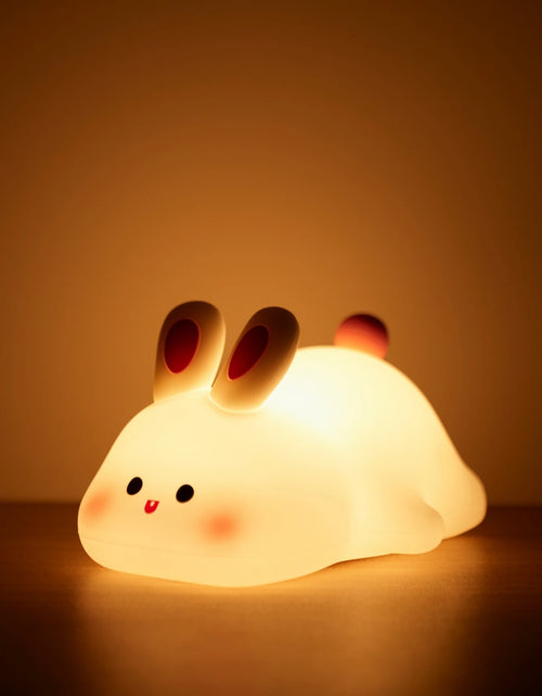 Load image into Gallery viewer, LED Night Lights Cute Sheep Panda Rabbit Silicone Lamp USB Rechargeable Timing Bedside Decor Kids Baby Nightlight Birthday Gift
