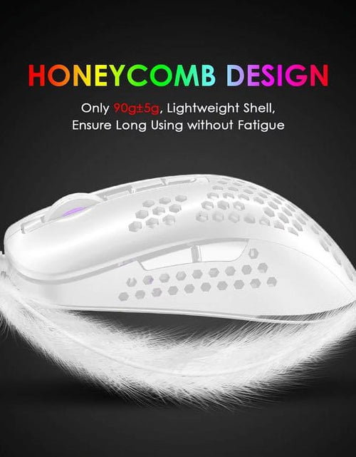 Load image into Gallery viewer, Mini Ultralight Wired Gaming Mouse,4 Kinds RGB Backlit,4 Levels Adjustable,Lightweight Honeycomb Shell Mice for PC Gamers,Xbox,Ps4(White)
