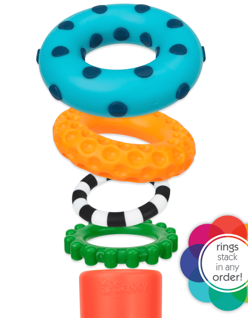 Load image into Gallery viewer, Stacks of Circles Stacking Ring STEM Learning Toy, 9 Piece Set, Ages 6 Months and Up
