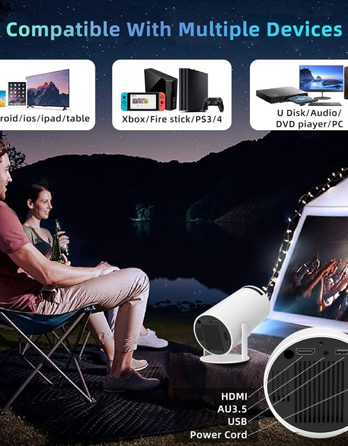 Load image into Gallery viewer, Mini Projector with Wifi and Bluetooth,4K 1080P Supported,Outdoor Movie Projector
