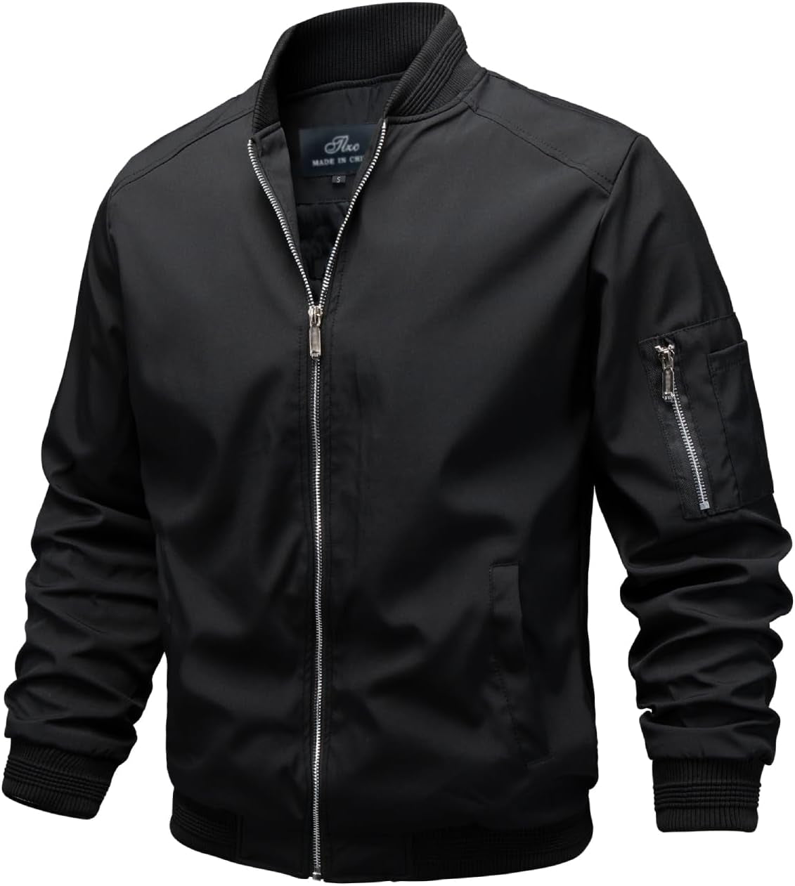 Men'S Lightweight Bomber Jacket Windbreaker Slim Fit Active Coat Outerwear