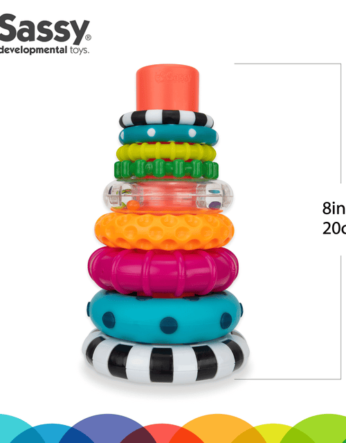 Load image into Gallery viewer, Stacks of Circles Stacking Ring STEM Learning Toy, 9 Piece Set, Ages 6 Months and Up
