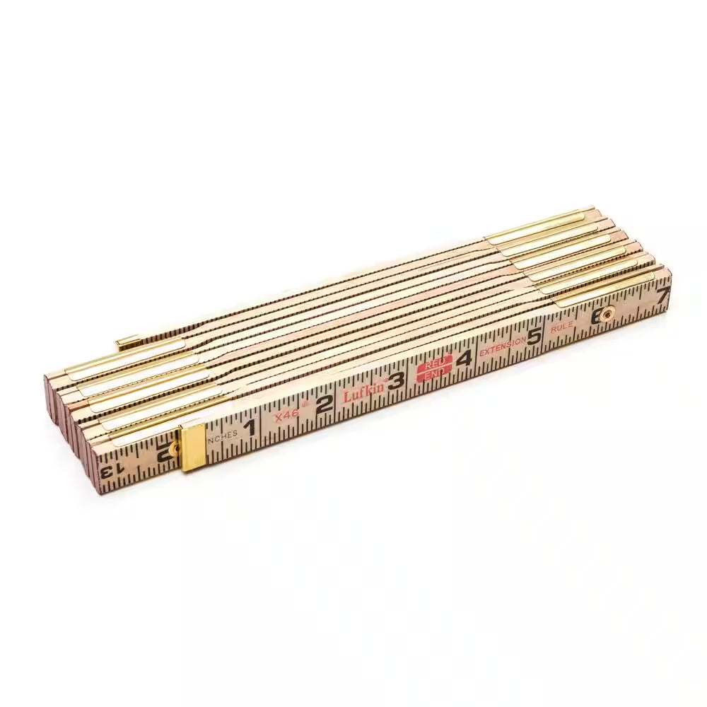 Lufkin 6 Ft. Wood Rule Brass Extends