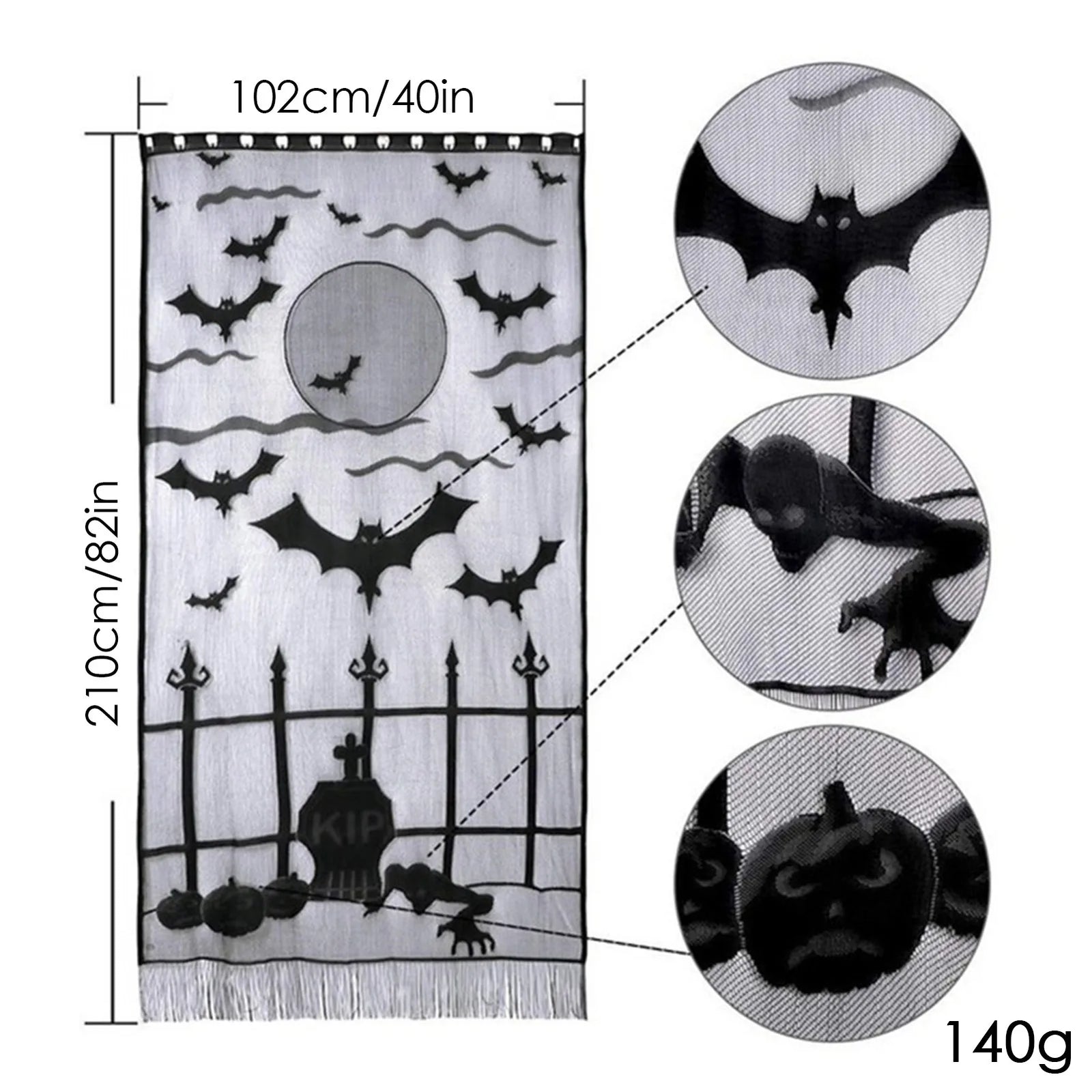 Halloween Decorative Curtains Halloween Window Curtains Black Lace Halloween Lampshade Cloth Decor Halloween Party Decoration