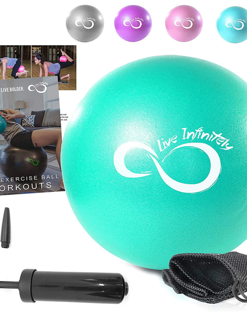 Load image into Gallery viewer, 9” Pilates Ball Workout Equipment with Mesh Bag &amp; Hand Pump, Mint
