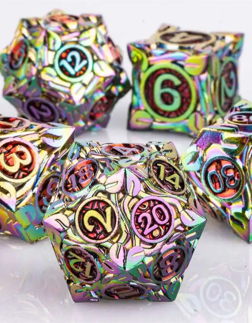 Load image into Gallery viewer, DND Metal Dice Handmade Dnd Dice Dungeons and Dragons Dnd Dice Set, Polyhedral Dice, RPG Dice Dnd Gifts
